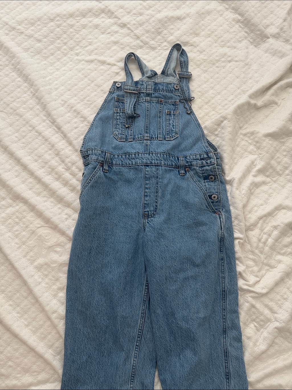 Abercrombie & Fitch Light Blue Denim Overalls